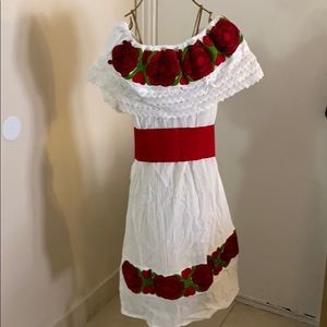 Off the shoulder Mexican traditional  dress